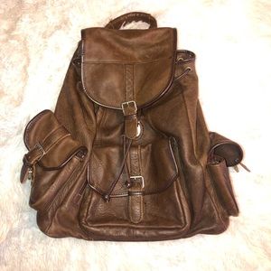 Large Cowhide Leather Backpack